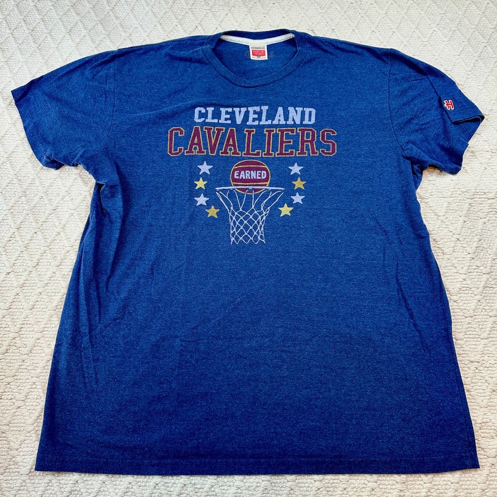 Homage Cleveland Cavaliers Earned T-Shirt Mens XL Blue Heathered Tri-Blend USA